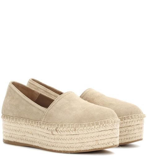 miu miu suede espadrille platform slides|Miu Miu Cross Plateau Platform Sandal (Women) .